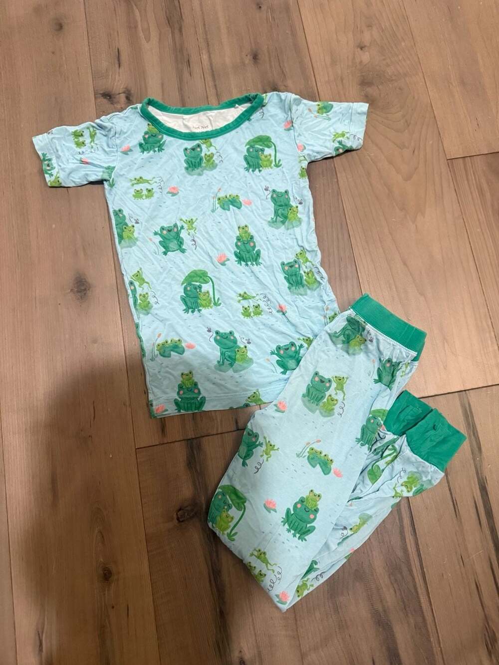Little Sleepies Frog Print Short Sleeve Pajama Set Size 5/6